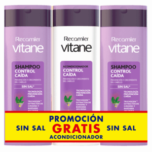 Shampoo Para Cabello Acción Caída X2 Gratis Acondicionador VITANE 3 x 400 Ml