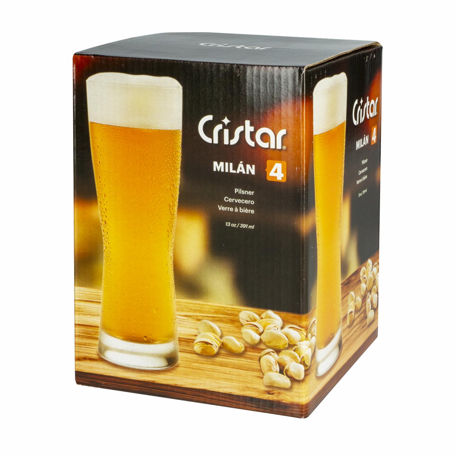 Set De Vasos Cervecero Milán 4X384 Ml CRISTAR 0424EL4HE - Imagen 2