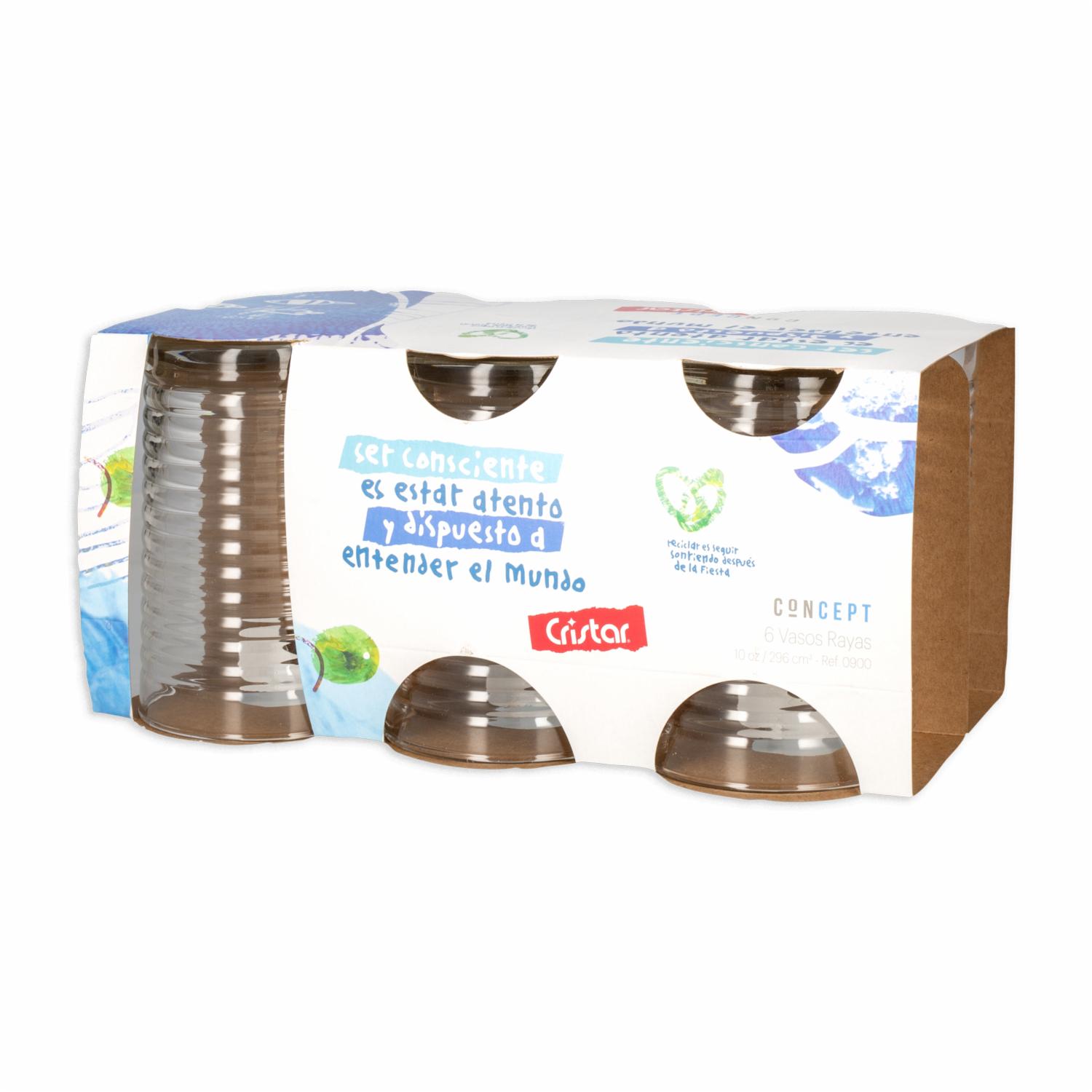 Set De Vasos Concept Rayas 6X295 Ml CRISTAR 0900CL6CPT23 - Imagen 3