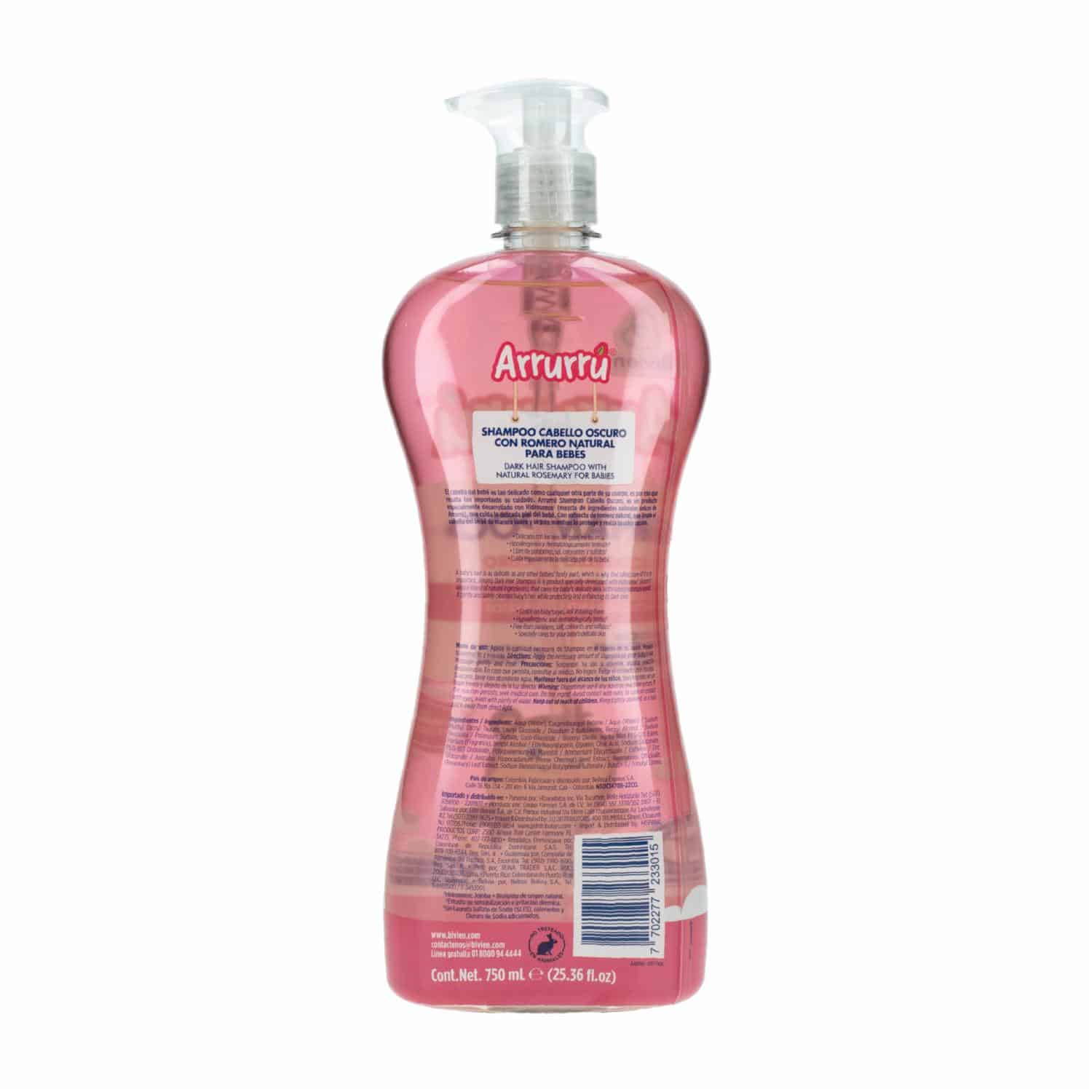 Shampoo Infantil Para Cabello Oscuro ARRURRÚ 750 Ml - Imagen 2