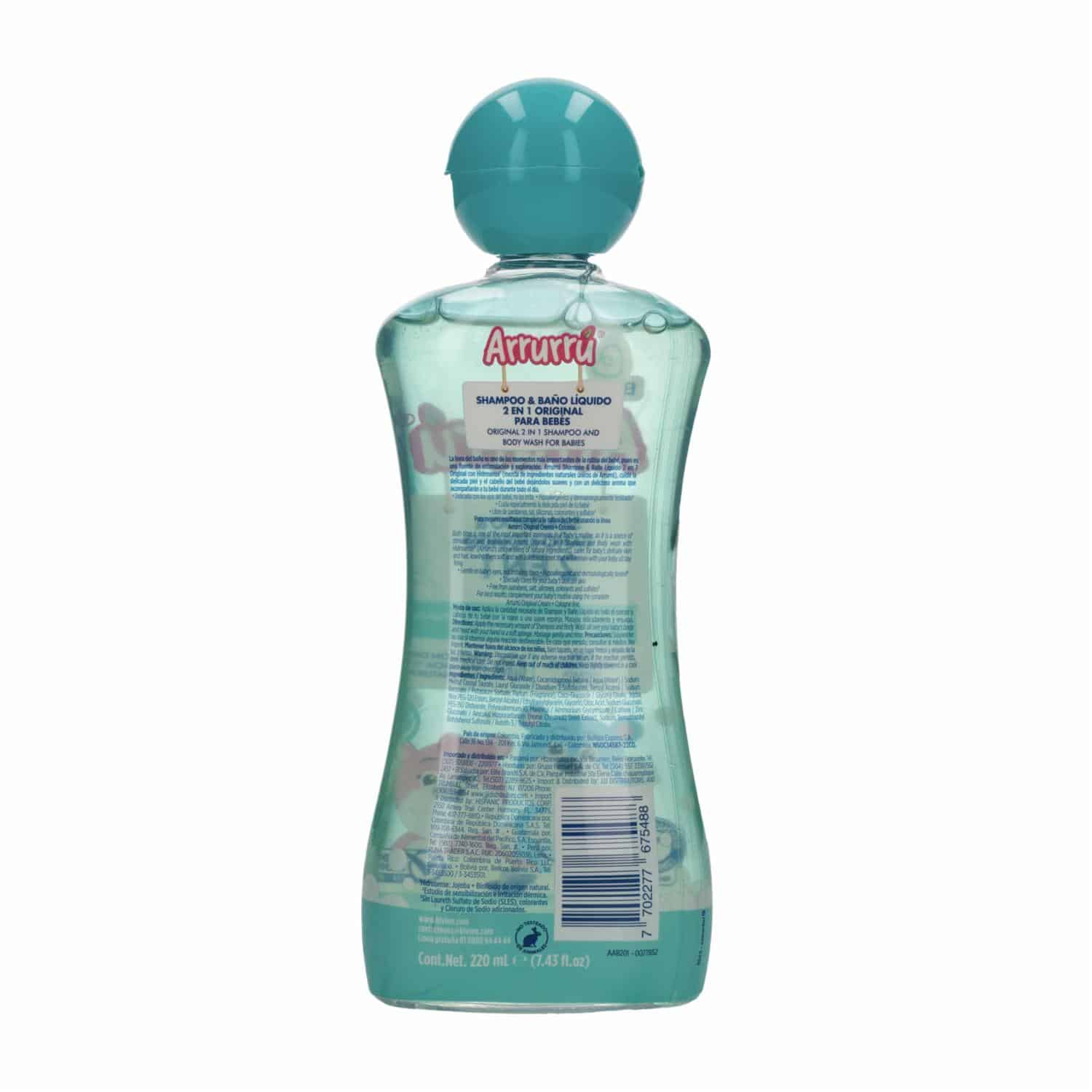 Shampoo Y Baño Líquido 2 En 1 Original ARRURRÚ 220 Ml - Imagen 2