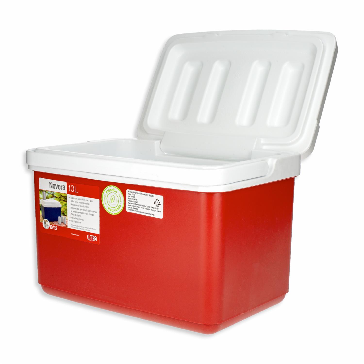Cooler De Plástico Color Rojo ESTRA 10 L - Imagen 4