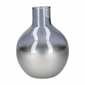 Florero Metis Vita 02 Plateado OTÚN 17 X 13 Cm