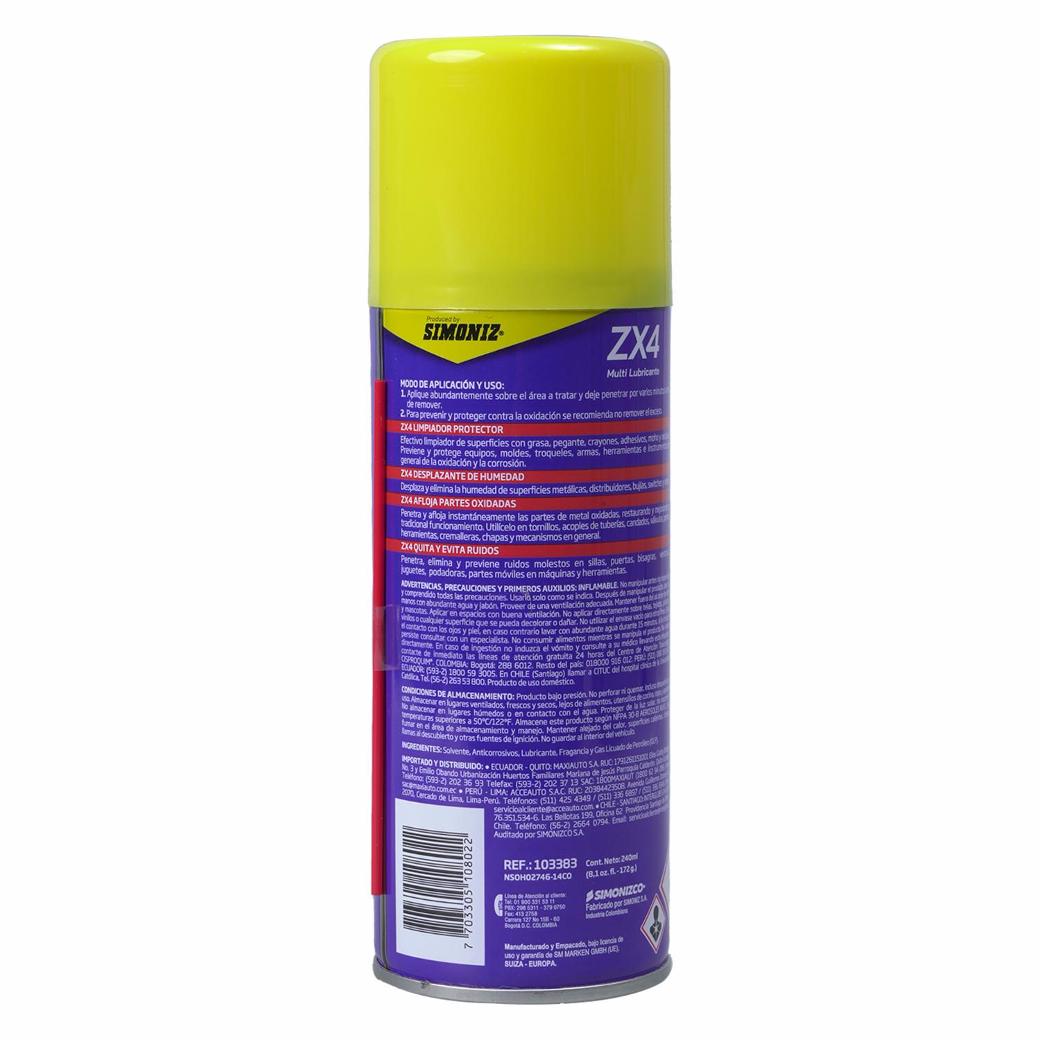 Lubricante Multiusos Zx-4 SIMONIZ Unidad - Imagen 2