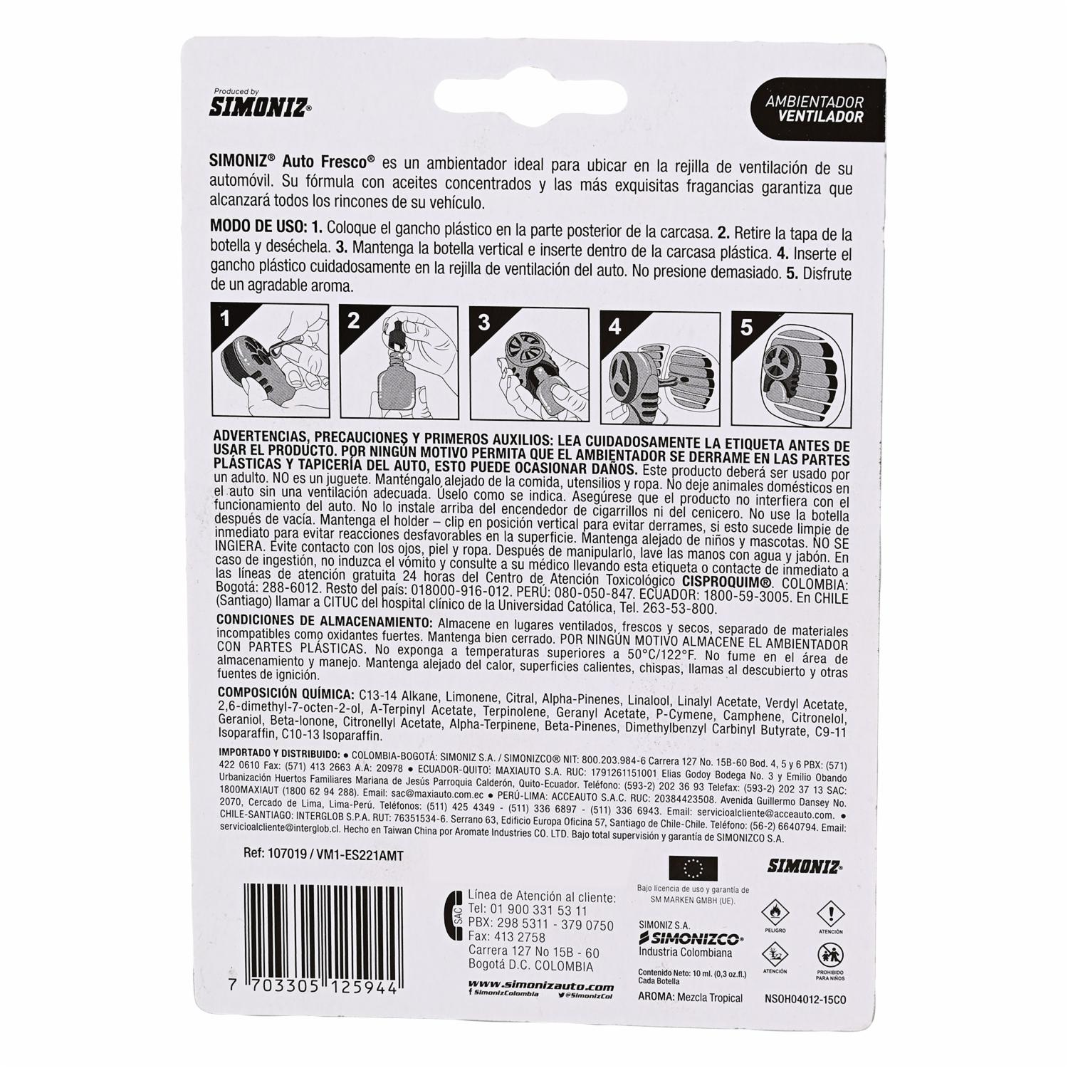 Ambiental De AutomóvilAirMezcla SIMONIZ 10 Ml - Imagen 2