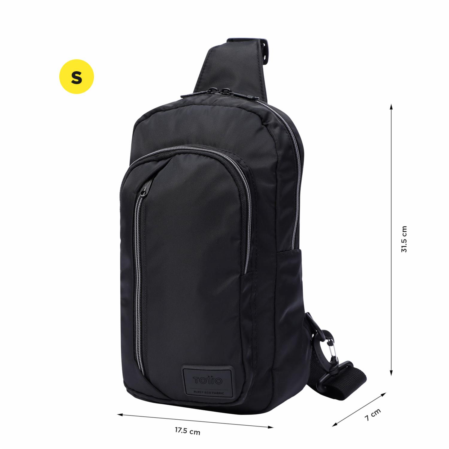Bolso Negro Modelo Crossover Tracer Para Caballero TOTTO Pequeña