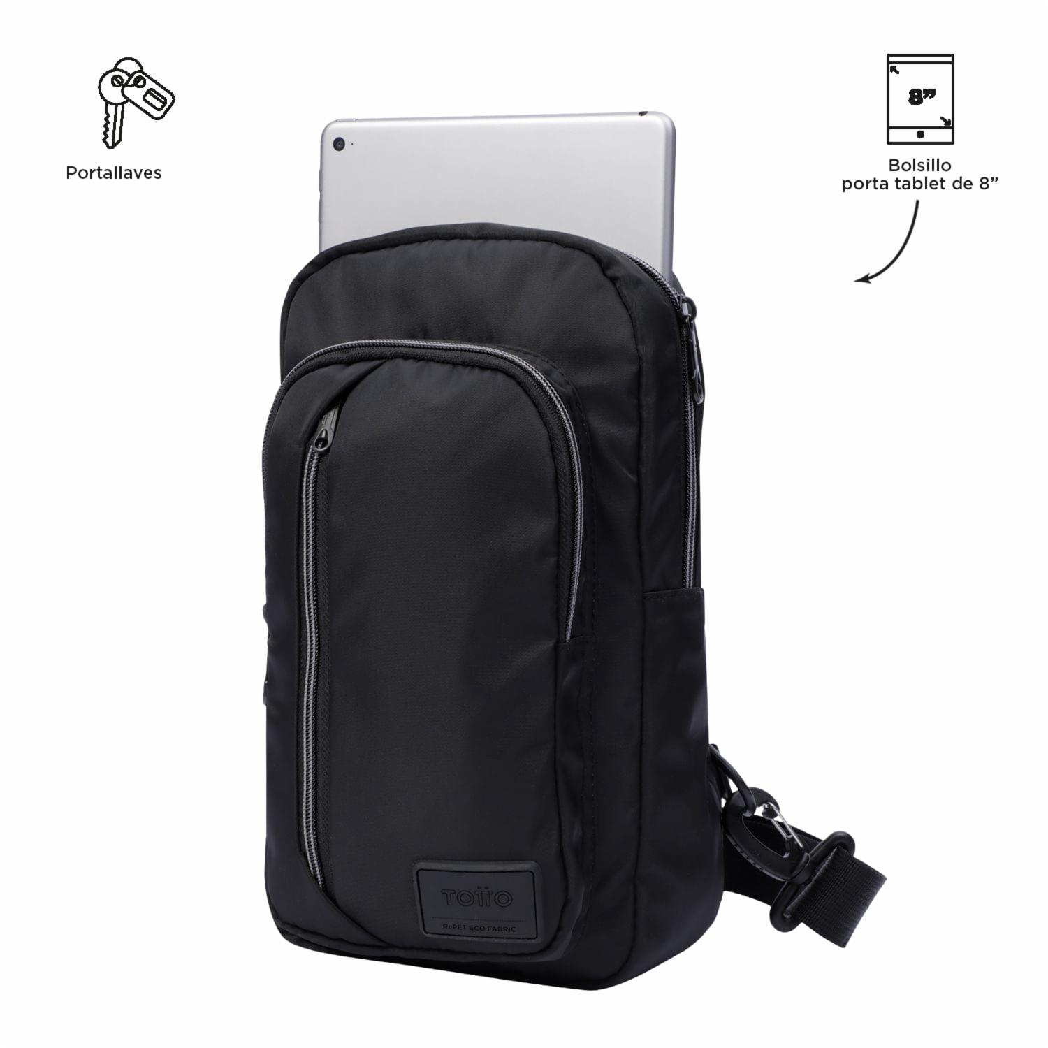 Bolso Negro Modelo Crossover Tracer Para Caballero TOTTO Pequeña