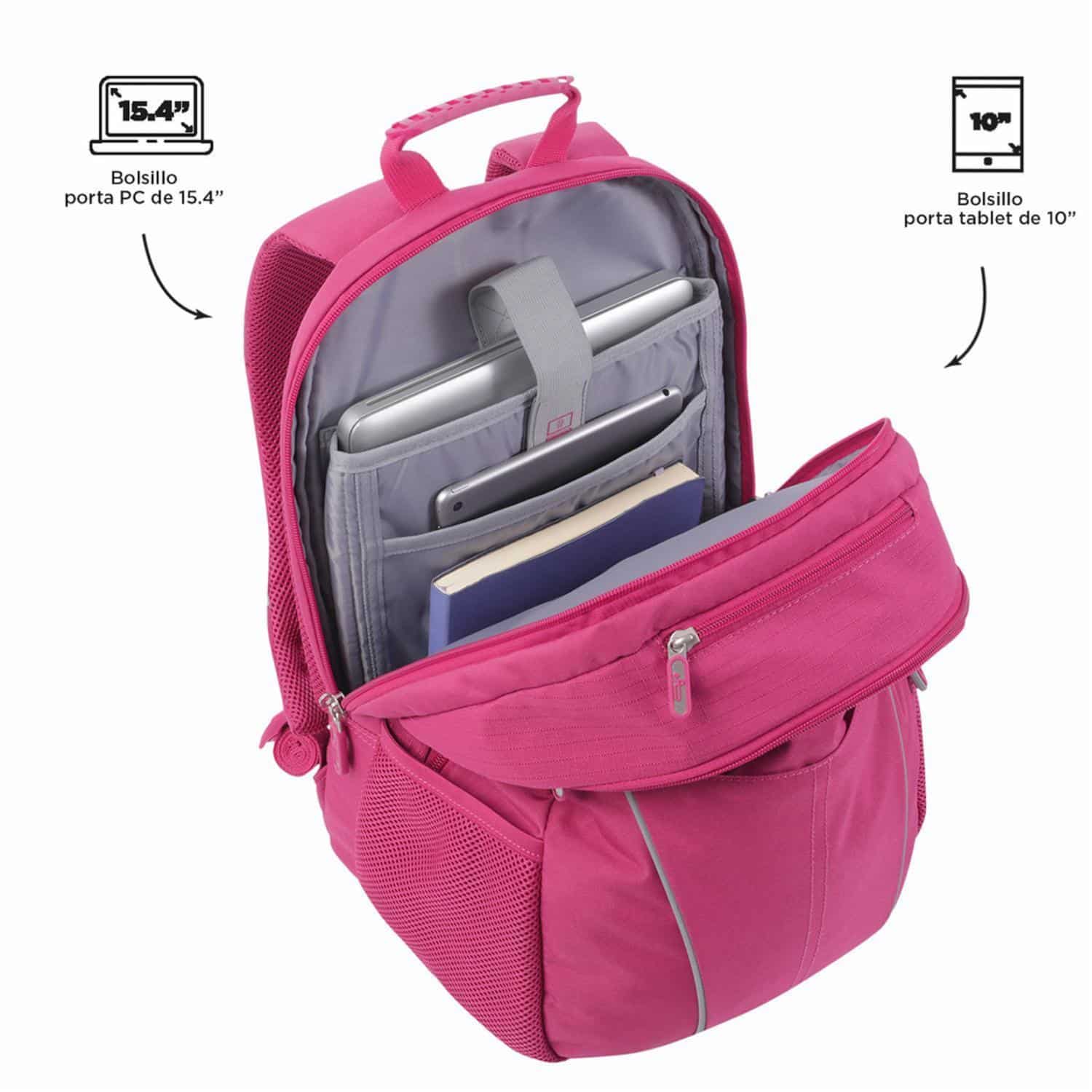 Mochila Para Pc Cambridge Fucsia TOTTO Unidad - Imagen 5