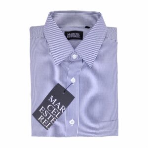 Camisa Casual Formal Manga Larga A Rayas Azul Oscuro MARCEL ESTEREL