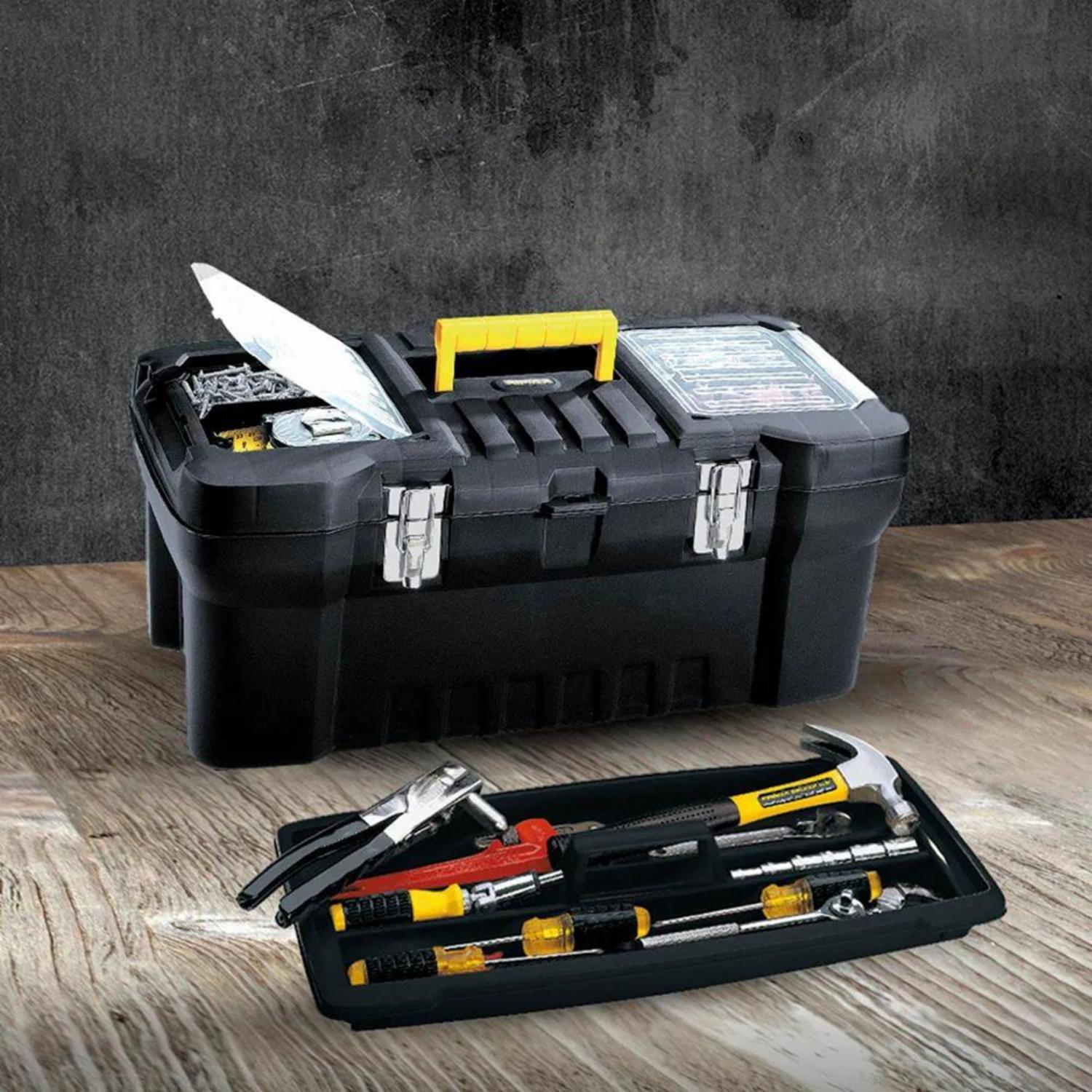Caja De Herramientas 24″ Cerradura De Metal Negro RIMAX Unidad