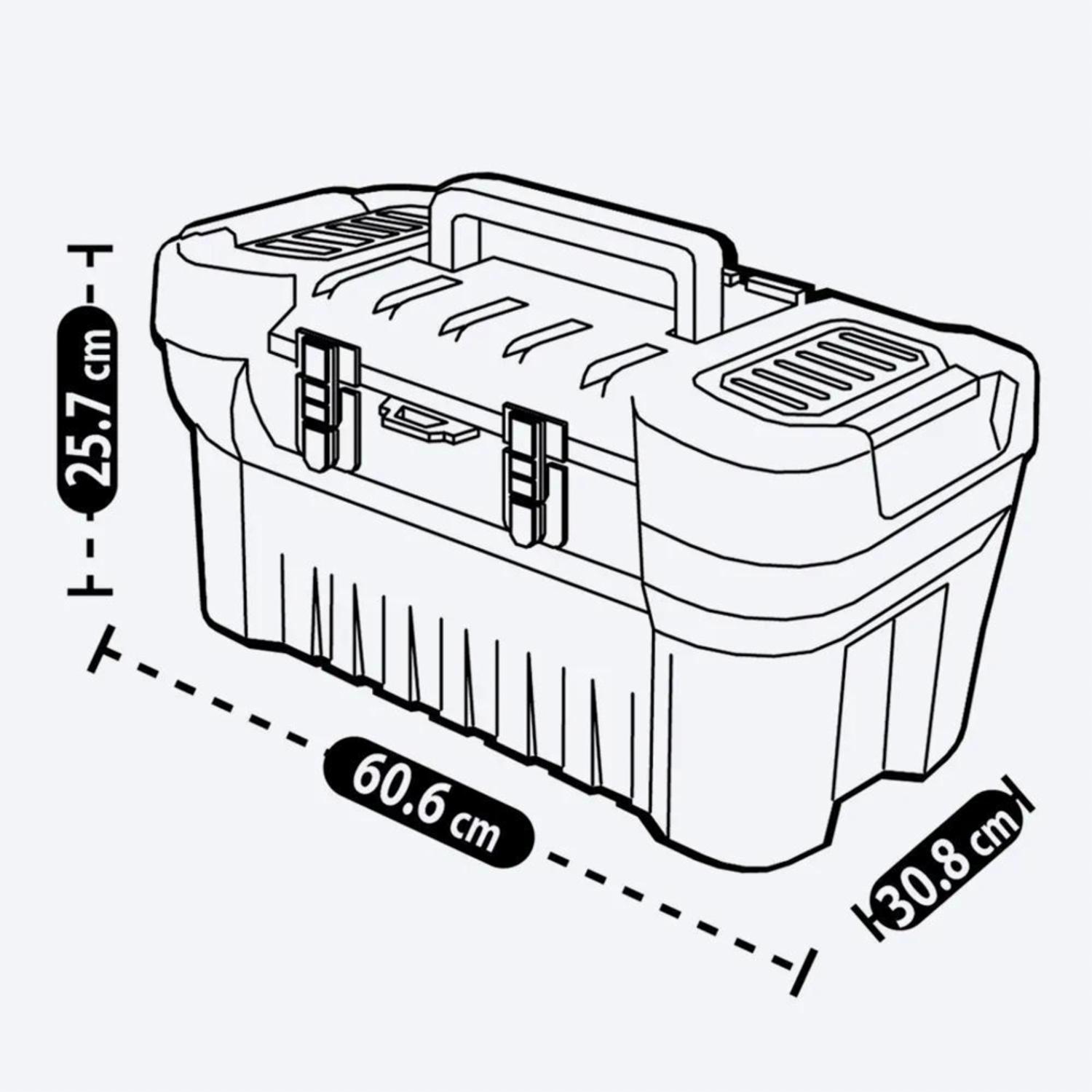 Caja De Herramientas 24″ Cerradura De Metal Negro RIMAX Unidad