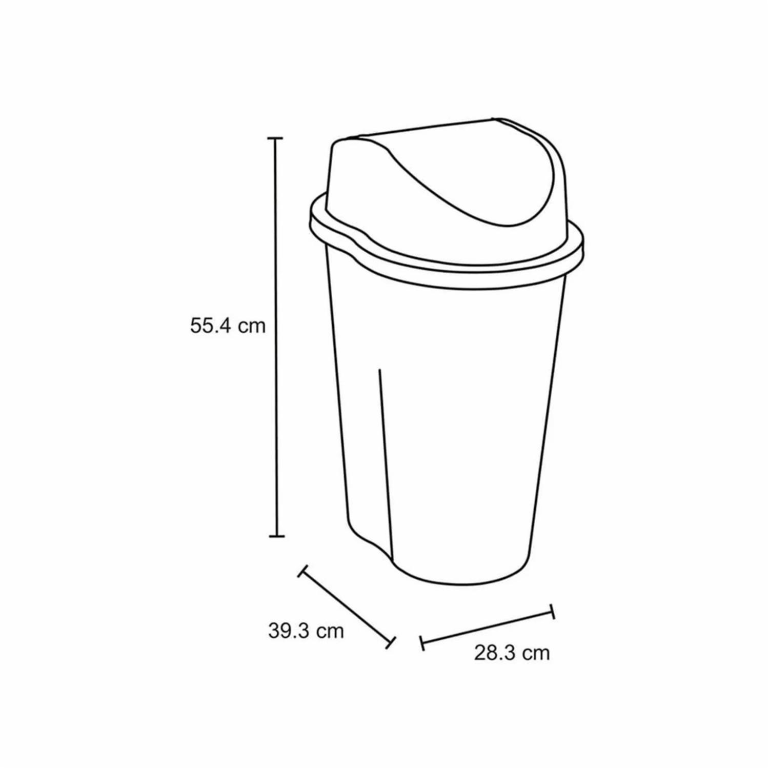 Papelera Style Tapa Vaivén Taupe RIMAX 25 L