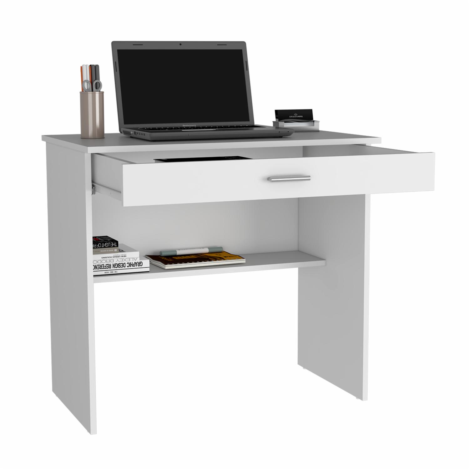 Escritorio Modelo 80 Blanco Con Cajón RTA Aglomerado de 15mm