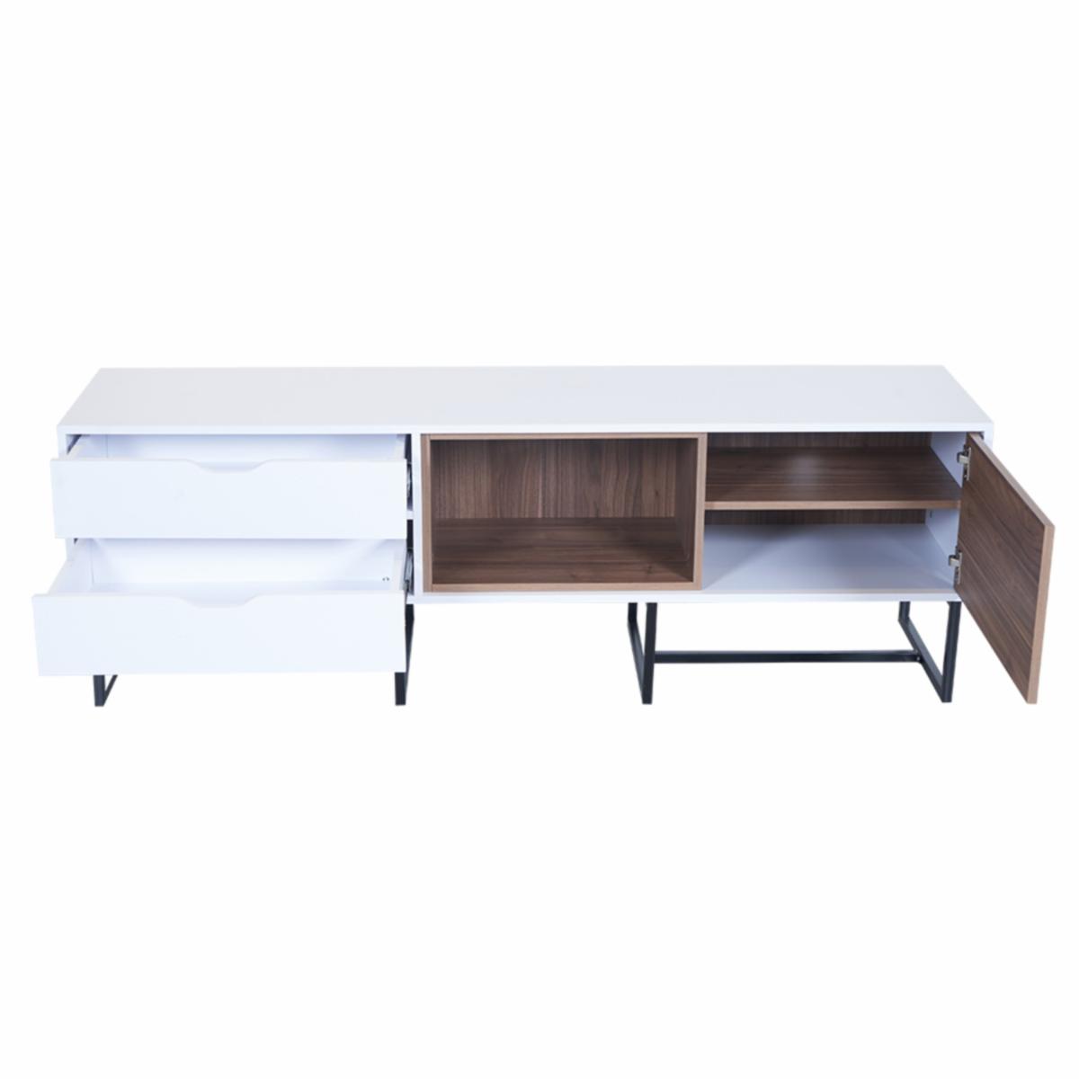 Rack De Tv Pérgamo Blanco Con Gales RTA MDF