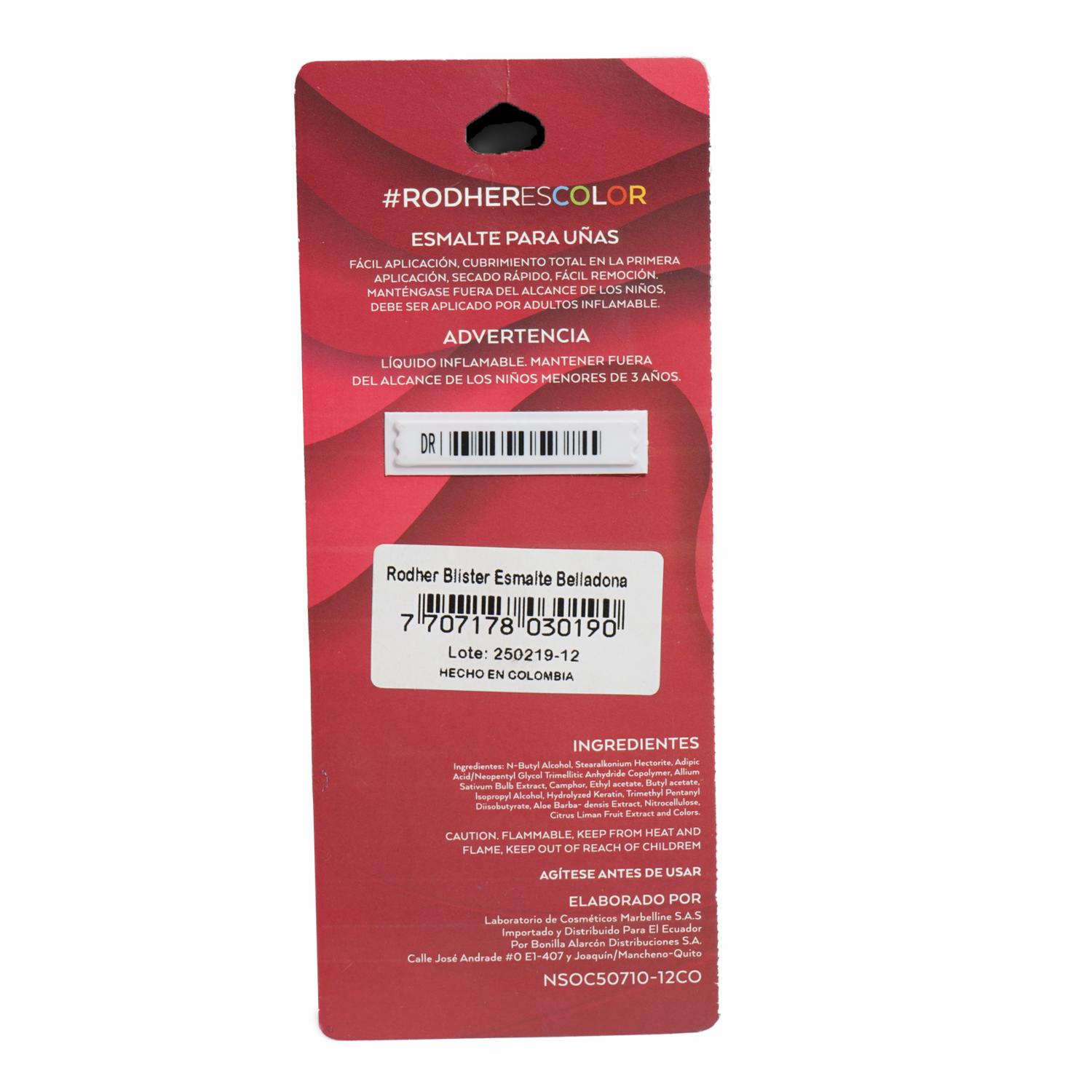 Esmalte Belladona #56 RODHER 14 Ml - Imagen 3