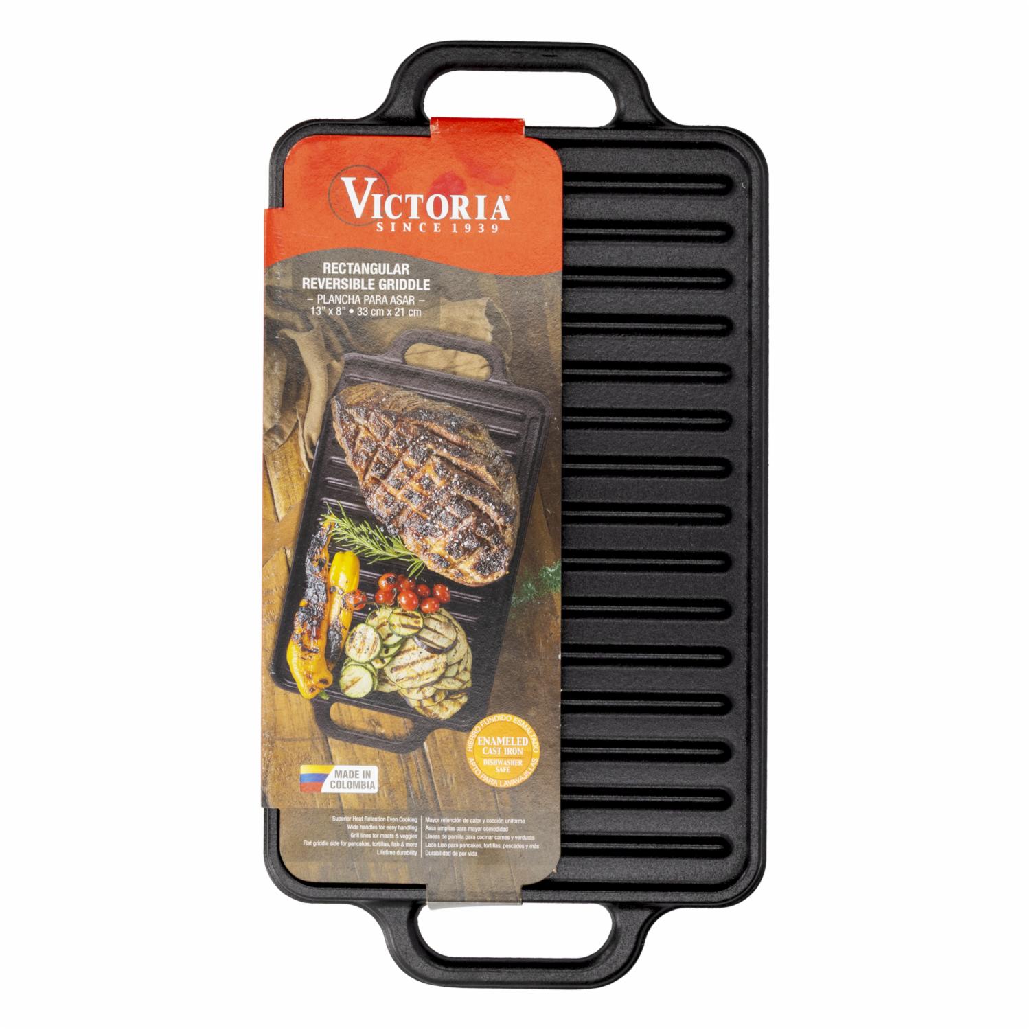 Plancha Inducción Rectangular Asa Hierro Esm Negro Mate Victoria VICTORIA 21 X 33 Cm