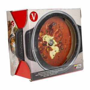 Olla Hierro Fundido Esmaltada Mate Con Tapa De Vidrio VICTORIA 1,9 L