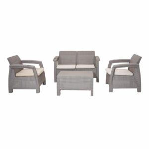 Juego De Sala Ferrara Confort 4 Piezas Taupe PLÁSTICOS MQ