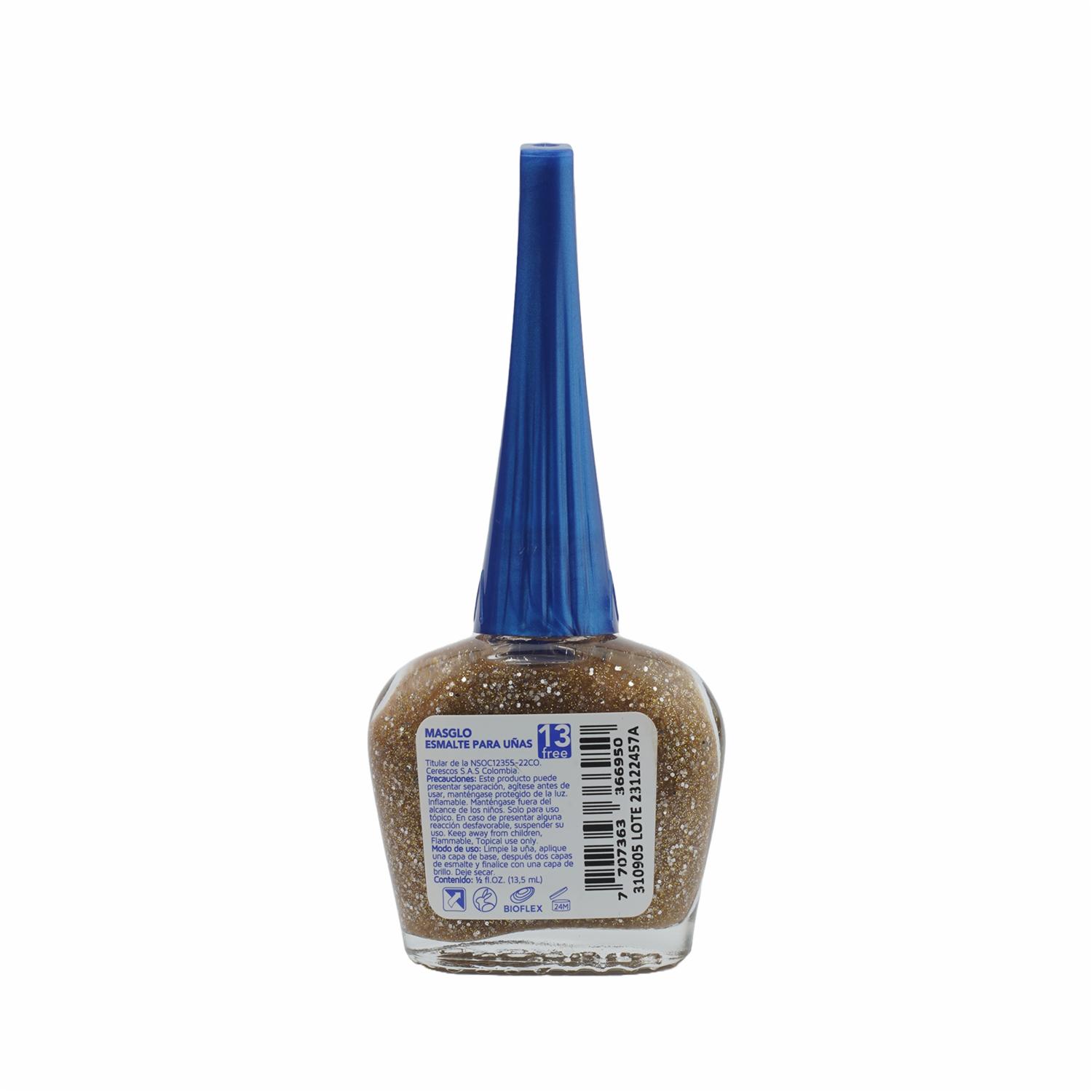 Esmalte De Uñas Granizado Dorado MASGLO 13.5 Ml