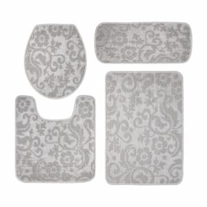 Set De Baño Premium Gris FREE HOME 4 Piezas
