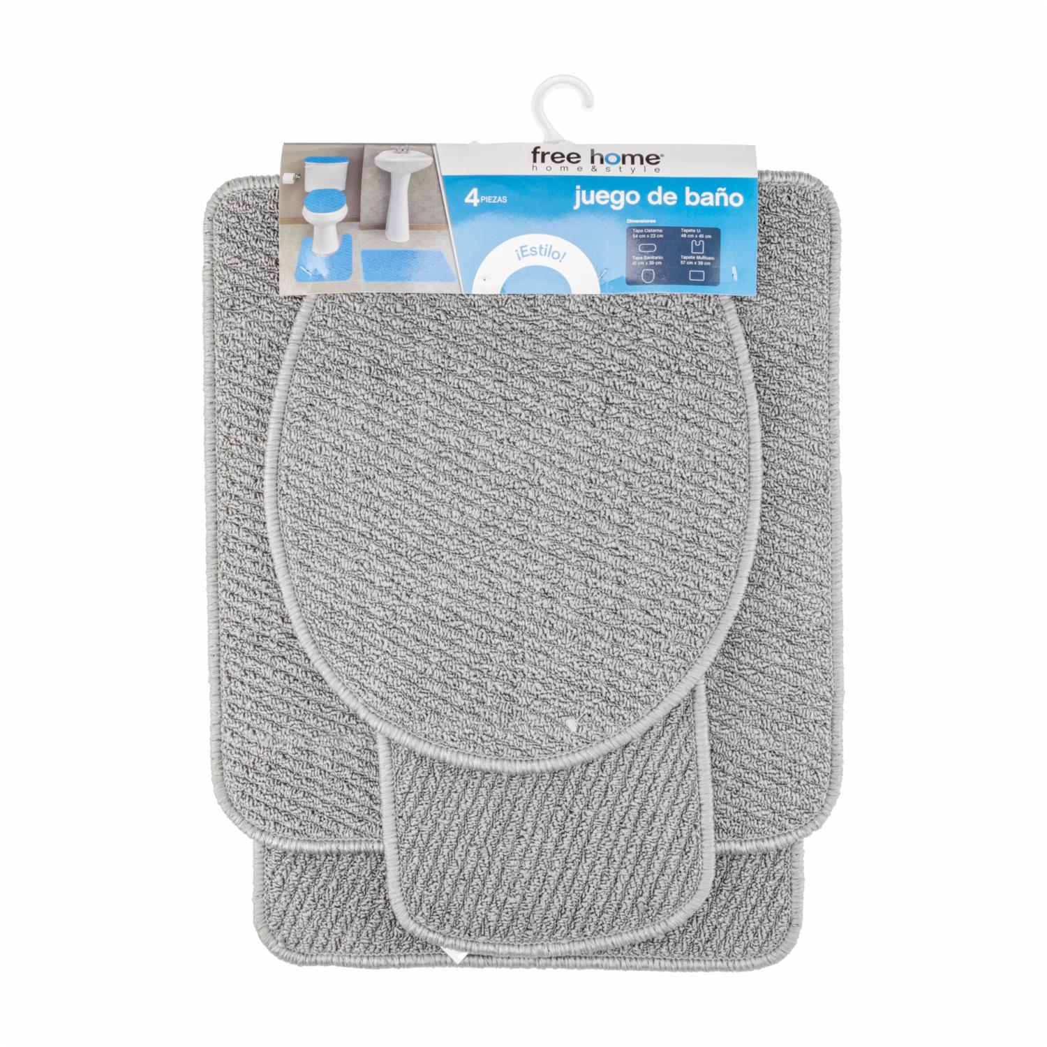 Set De Baño Gris FREE HOME 4 Piezas