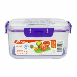 Repostero Clip N' Lock Rectangular Con Rejilla PÓLIMES 1,5 Litros