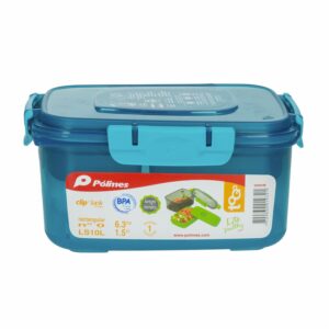 Repostero Plástico ToGo Clip N' Lock Rectangular Con Divisiones PÓLIMES 1,5 Litros