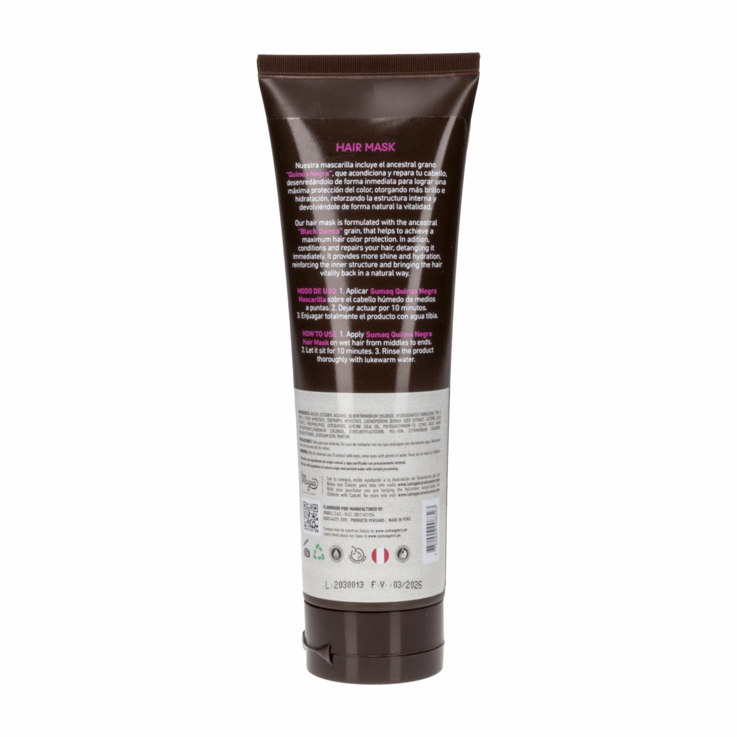 Mascara Capilar De Quinua Negra Para Cabello Tinturado SUMAQ 250 G