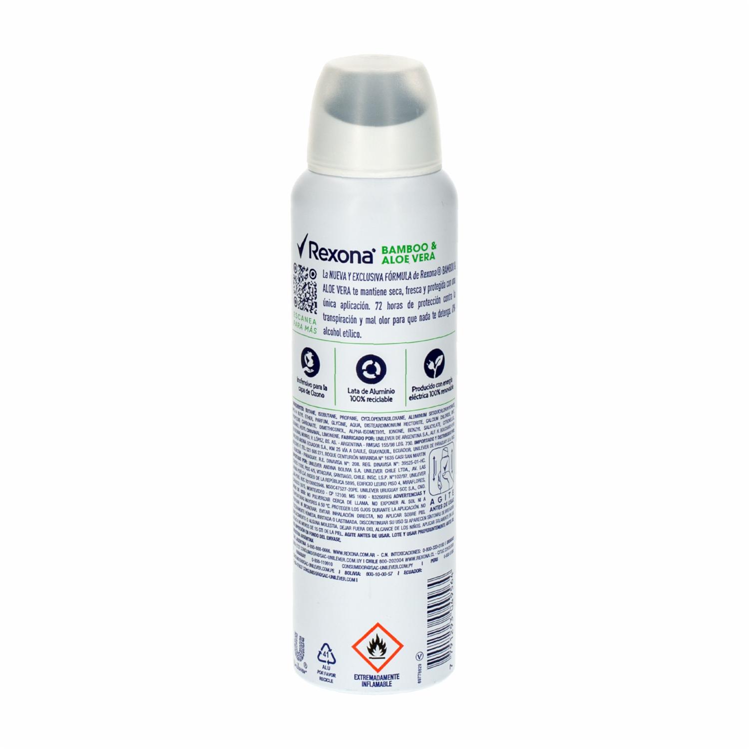 Desodorante En Aerosol Woman Bamboo REXONA 150 Ml - Imagen 2