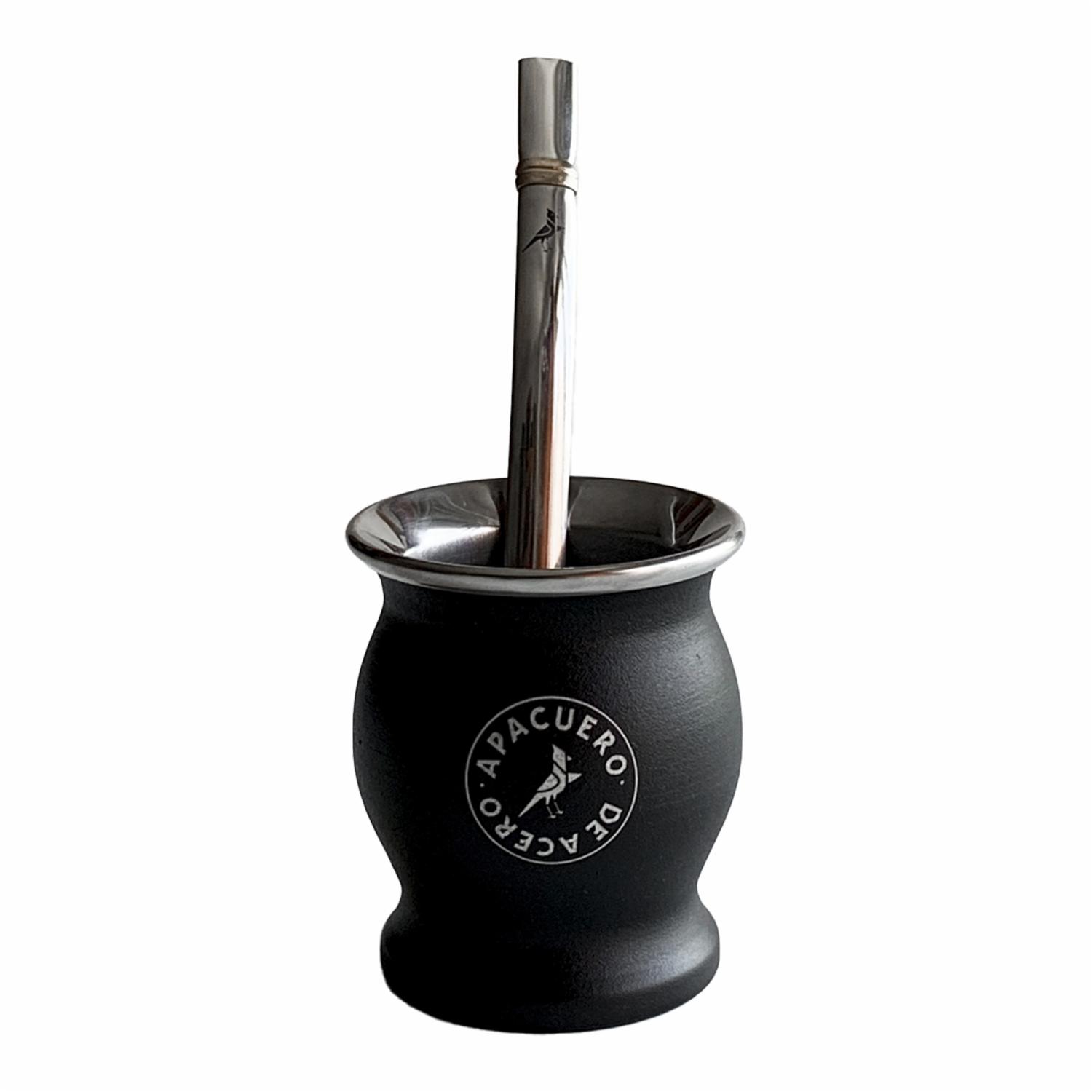 Kit Para Mate En Acero Y Cuero Color Negro APACUERO Unidad