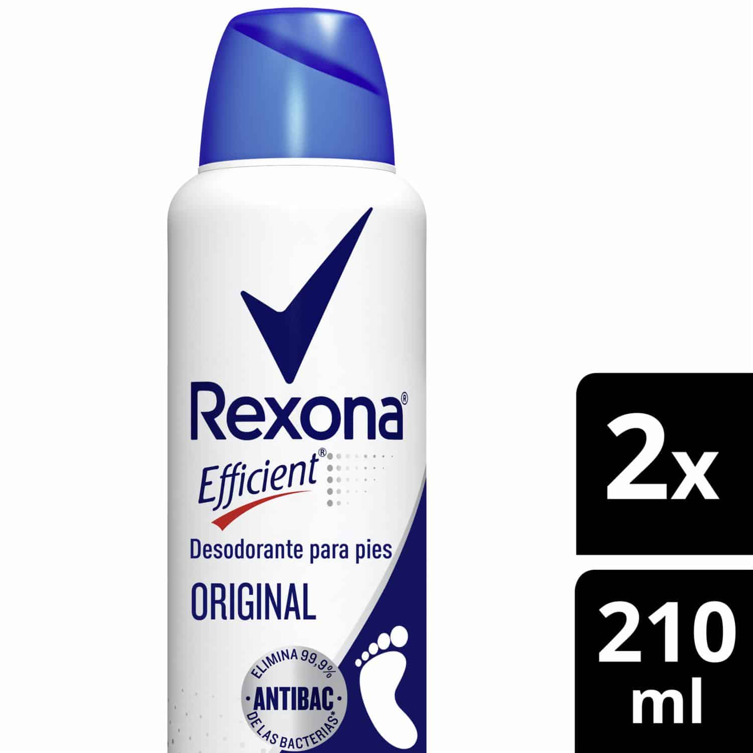 Desodorante En Aerosol Para Pies Efficient REXONA 210 Ml - Imagen 3