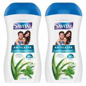 Shampoo Anticaspa Menta Y Eucalipto Pack SAVITAL 2 X 510 Ml