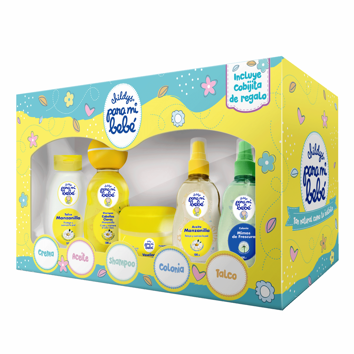 Estuche Infantil Shampoo, Crema, Aceite, Vaselina, Talco, Colonia + Cobija PARA MI BEBÉ Pack - Imagen 2
