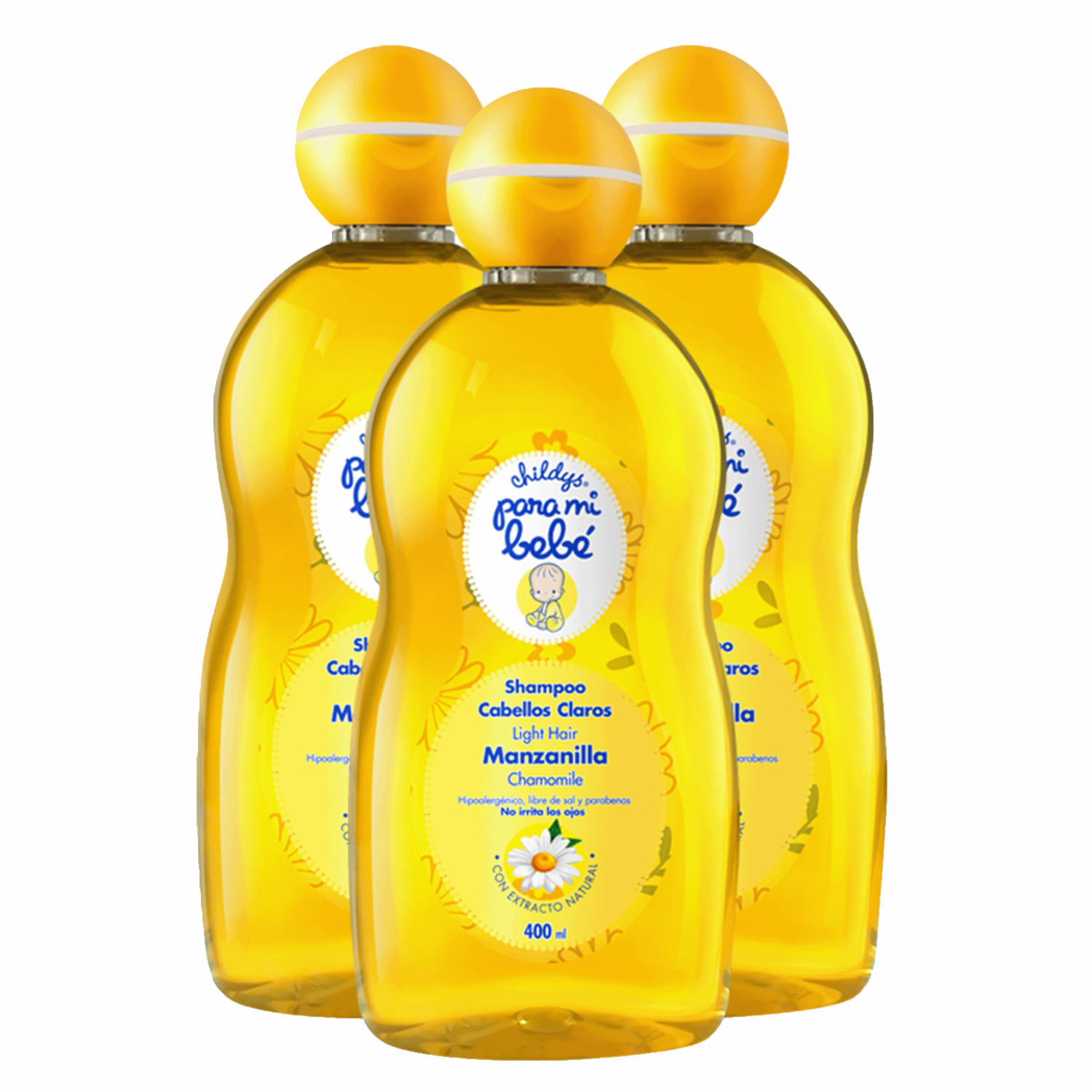 Pack De Shampoo Manzanilla De Bebé PARA MI BEBÉ 3 X 400 Ml - Imagen 2