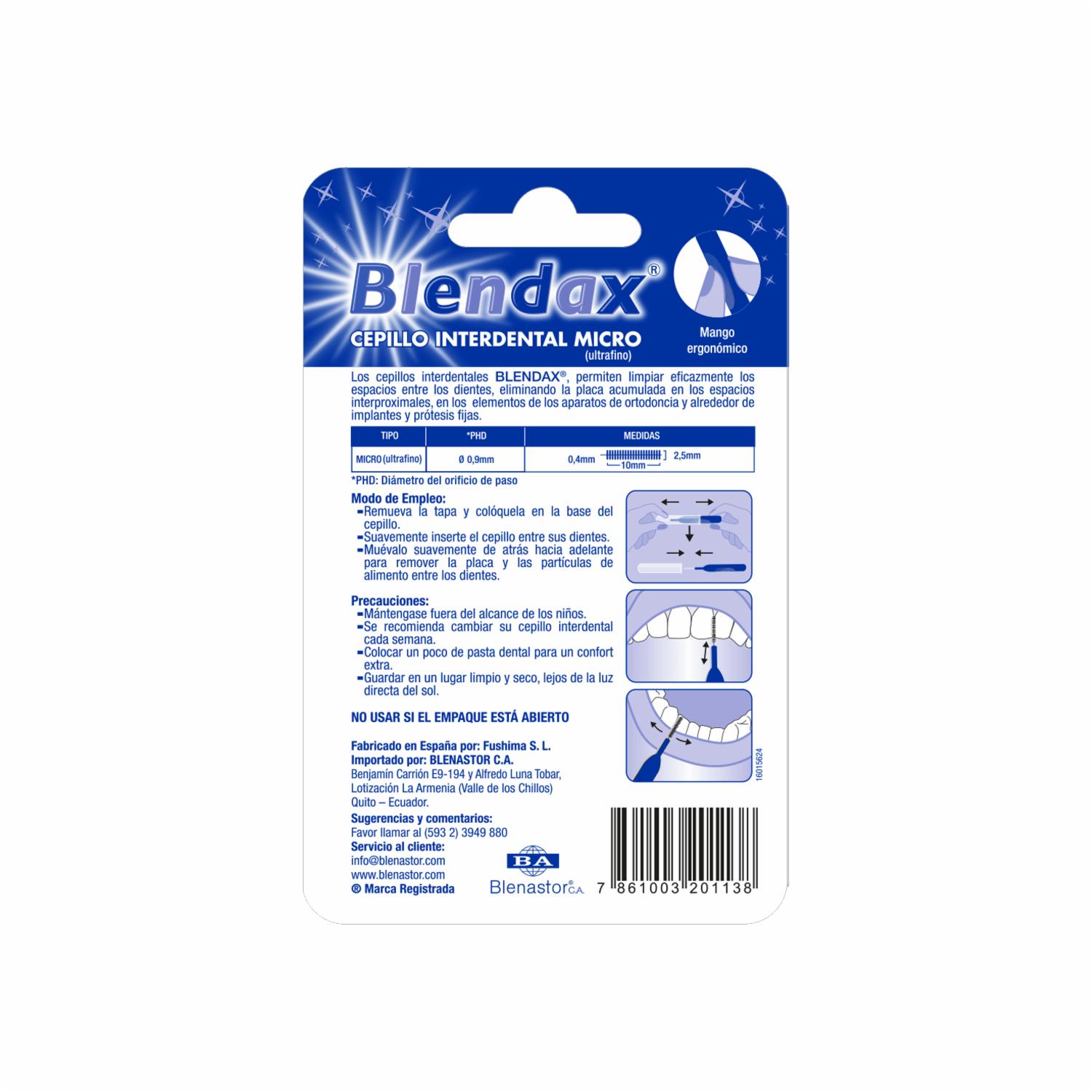 Cepillo Interdental Ultrafino Suave BLENDAX Unidad - Imagen 2