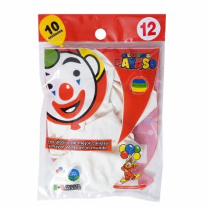 Globos Blanco N10 GLOBOS PAYASO X 10 Uds