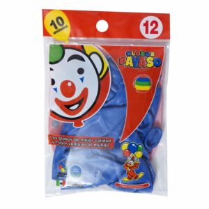 Globos Azul N12 GLOBOS PAYASO X 10 Uds