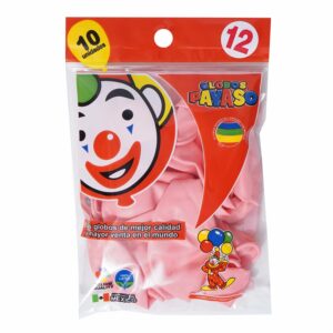 Globos N12 Rosado GLOBOS PAYASO X 10 Uds