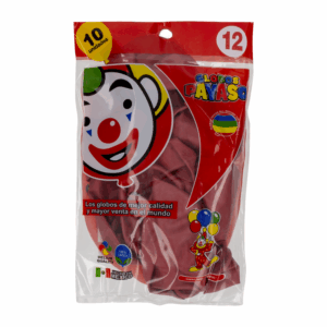 Globos N°12 Metálico Rojos GLOBOS PAYASO Pack X 10