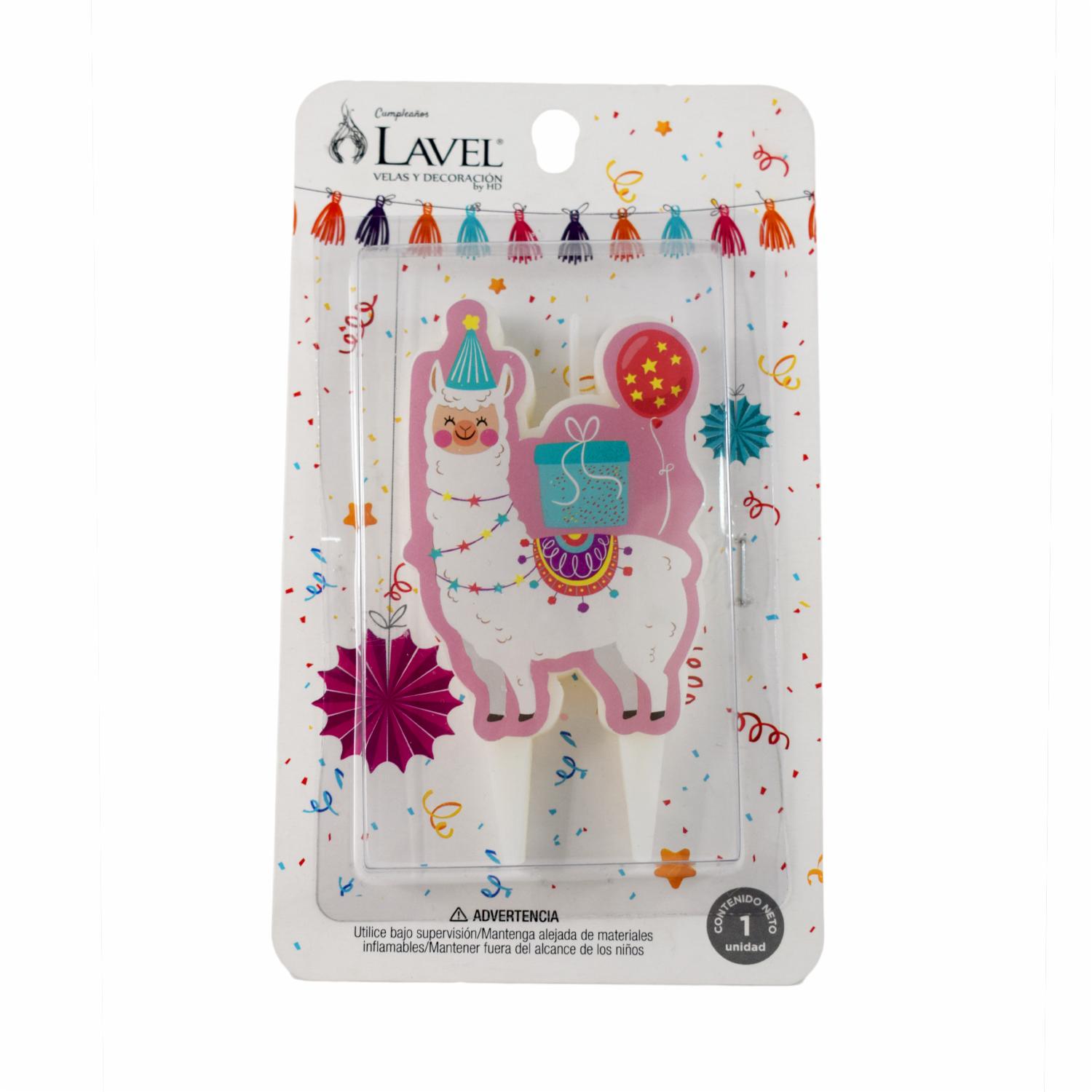 Vela De Cumpleaños Diseño Llama LAVEL Unidad