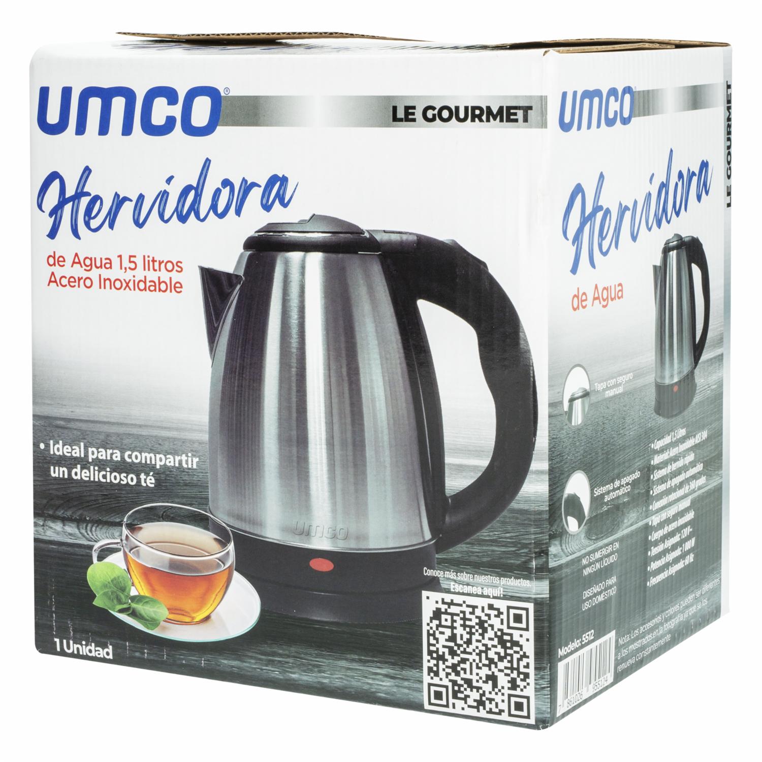 Hervidor De Agua De Acero Inoxidable UMCO 1,5 Litros