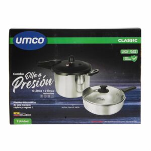 Ollas A Presión Combo Inducción Con Tapa De Vidrio Classic UMCO 2- 6 Litros