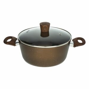 Olla Caldero Inducción Con Tapa De Vidrio Grecia UMCO 24 Cm