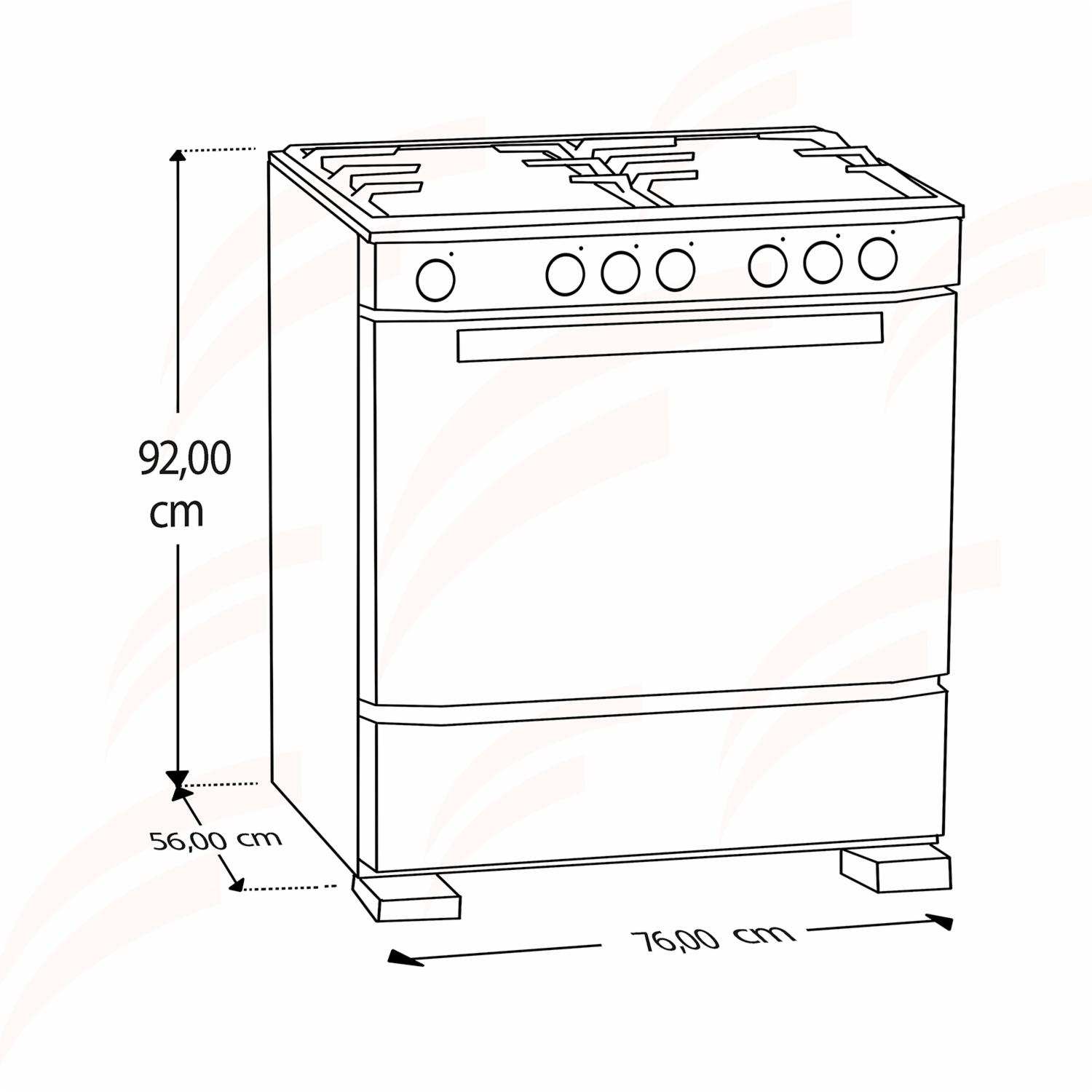 Cocina A Gas 30″ EM7610SG0 MABE 6 Quemadores
