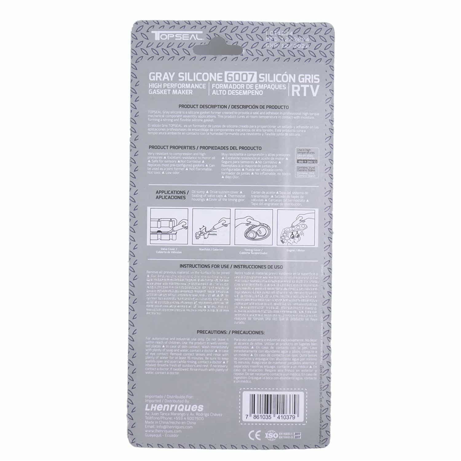 Silicon Gris Top Seal 85 Gr TOP SEAL Unidad - Imagen 2