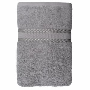 Toalla De Baño Gris 580 G/M² 100% Algodón FREE HOME 140 X 70 Cm