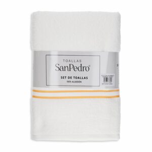 Set De Toallas De Baño Damasco Rosa Y Blanco X 2 Uds RENATTA