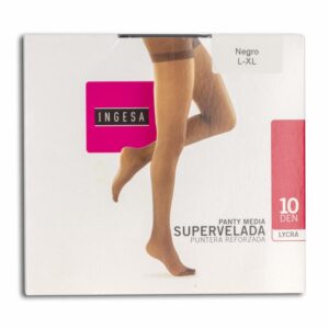Panty Media Lycra Supervelada Negras 10 Den INGESA