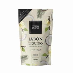 Jabón Líquido Con Glicerina Vegetal Aroma A Vainilla Coco STUDIO NUNA 500 Ml