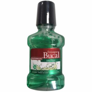 Enjuague Bucal Sabor A Menta Fresca Con Flúor SUPERMAXI 180 Ml